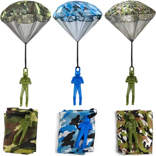 YEAMLTE Fallschirm Spielzeug Kinder, 6 PCS Fallschirm Spielzeug, Hand Werfen Anti-Verwicklung Tarnung Fallschirmsoldat, Flug- und Wurfspielzeug für Kinder im Freien YEAMLTE Fallschirm Spielzeug Kinder, 6 PCS Fallschirm Spielzeug, Hand Werfen Anti-Verwicklung Tarnung Fallschirmsoldat, Flug- und Wurfspielzeug für Kinder im Freien von YEAMLTE