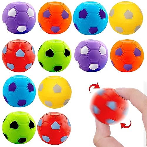 12er Set Fußball Spinner, Fingerspitzen Spielzeug, Mitgebsel fußball, Spinnendes Spielzeug - Mini Fußball Spinner Stress Sportball Relief Toys - Durchmesser 3.5cm, Mixfarben von YEAPEAK