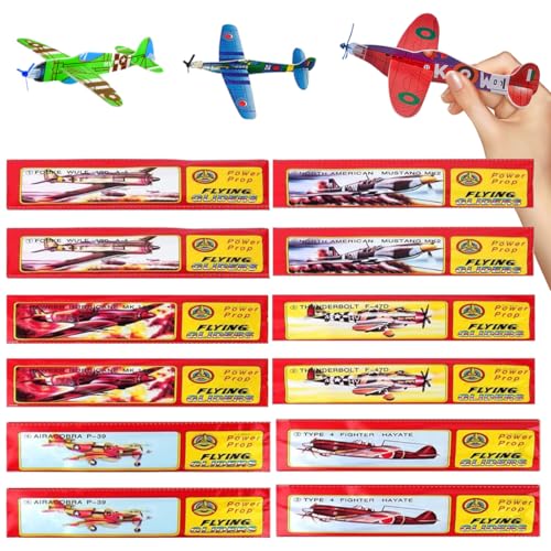 Styroporflieger Set, Gemischte einzeln verpackte Gleitflugzeuge, Styroporgleiter Gleiter Flieger Wurfgleiter, Klassiker Mitgebsel für den Kindergeburtstag, Ideal für Flugbegeisterte (12 Stücke) von YEAPEAK