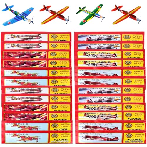 YEAPEAK Hochwertiges Kinder-Gleitflugzeug-Set|24-Teiliges Styroporflugzeug-Ensemble, Styroporflieger Für Jungen Und Mädchen | Styropor Flugzeuge Für Kinder Tolles Spielzeug Für Draußen von YEAPEAK