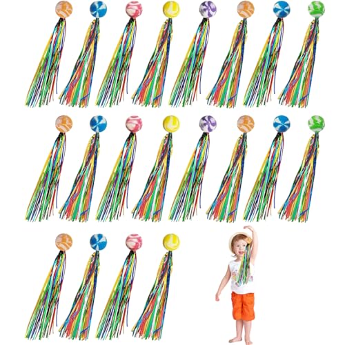 Hüpfbälle Für Kinder, Flummi 20 Stück Springball Mit Bänder Farbige, Gummiball Spielzeug, Hüpfbälle Springball, Springball Für Kinder, Mitgebsel Flummi, Geschenk Für Kindergeburtstage, 30mm von YEAPEAK