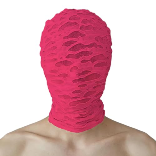 YECRUX Halloween-Partyzubehör, Gothic-Maske, Cosplay, Maske, Kapuze, schwarz, elastisch, modisch, Harajuku, Uni, Damen, Herren, Punk, Vollgesicht, Karneval von YECRUX