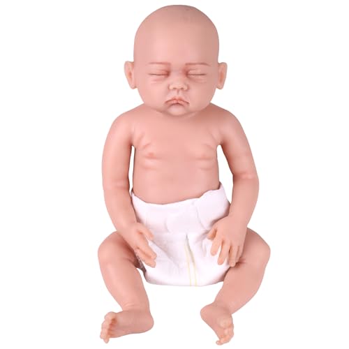 YEEFAIRY Realistische Ganzkörper-Silikon-Babypuppen, 43,2 cm, lebensechte weiche Platin-Silikon-Baby-Mädchen, Neugeborene, schlafende Baby-Mädchenpuppe, Geschenke für Kinder und Erwachsene, von YEEFAIRY