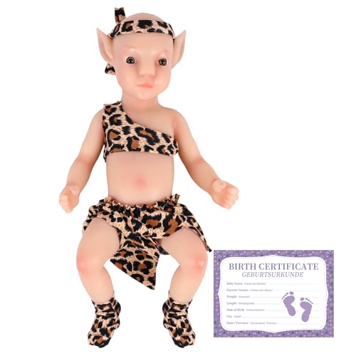 YEEFAIRY Vollsilikon Realistische Elfenkind Aviytahr Babypuppe 31cm mit Geöffneten Augen & Feenhaften Ohren Charakteristisch Geformt Junge Elfenbaby Spitz Elfenohren (Helle Haut, Ohne Haare) von YEEFAIRY