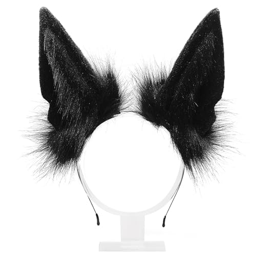 Yeefairy Realistische Tierohren-Haarklammer für Cosplay Flauschige verstellbare Hunde/Wolfs-Ohren Anubis Cosplay Metall-Ohrringe Accessoires für Anime und Parties, Schwarz Yeefairy Realistische Tierohren-Haarklammer für Cosplay Flauschige verstellbare Hunde/Wolfs-Ohren Anubis Cosplay Metall-Ohrringe Accessoires für Anime und Parties, Schwarz von YEEFAIRY