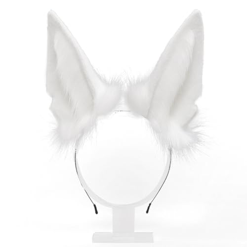 Yeefairy Realistische Tierohren-Haarklammer für Cosplay Flauschige verstellbare Hunde/Wolfs-Ohren Anubis Cosplay Metall-Ohrringe Accessoires für Anime und Parties, Weiß Yeefairy Realistische Tierohren-Haarklammer für Cosplay Flauschige verstellbare Hunde/Wolfs-Ohren Anubis Cosplay Metall-Ohrringe Accessoires für Anime und Parties, Weiß von YEEFAIRY