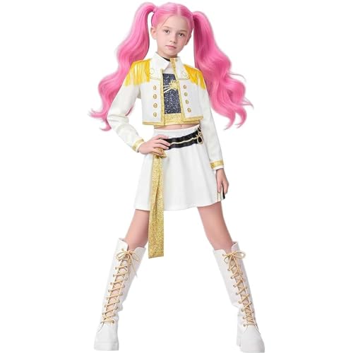 YEESON Dämonenkostüm für Mädchen, Kinder, Jäger-Kostüm, Cosplay, Halloween, Oberteil und Hose, komplettes Set (Stil A, 150) von YEESON