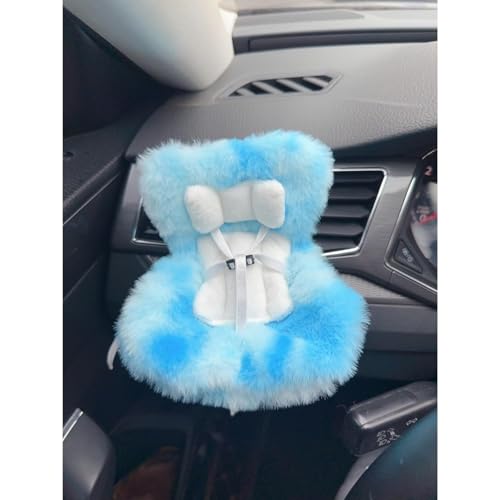 Puppen-Autositz für 10–17 cm große Puppen mit Lüftungsschlitz-Clip und Desktop-Ständer, inklusive Sitzbein für Desktop-Display (Blau-Ombre) von YEHOOM