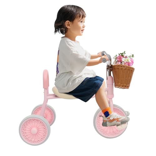 Kinderlaufrad, Einstellbare Baby 2-6 Jahre Balance Fahrrad, Kleinkind erste Walking Bike,Verstellbaren Sitz Griff, Kleinkind Training Fahrrad, für Jungen Mädchen (Rosa) von YEITBY