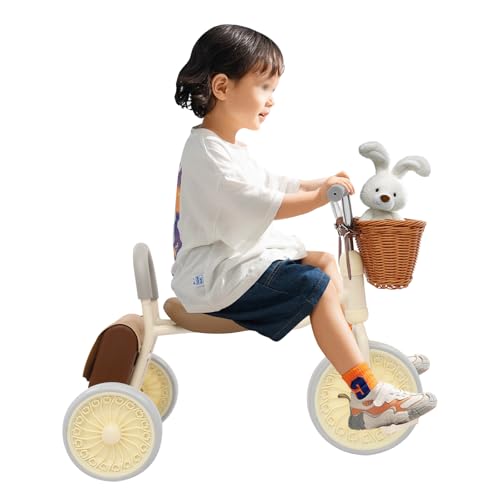 Kinderlaufrad, Einstellbare Baby 2-6 Jahre Balance Fahrrad, Kleinkind erste Walking Bike,Verstellbaren Sitz Griff, Kleinkind Training Fahrrad, für Jungen Mädchen (weiß) von YEITBY