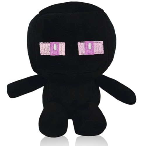 YEIUZPT Plüschtier, Mdinecfriaft Plüsch Plüschfigur, Plüschtiere Charaktere Puppe, Cartoon Plüsch Spielzeug, Spiele plüschtier für Jungen und Mädchen Geburtstagsgeschenke(Schwarz/13cm) von YEIUZPT