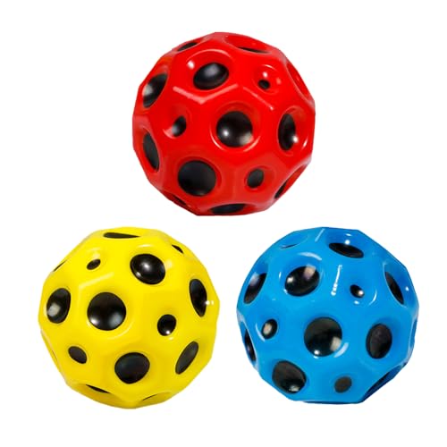 YEJAHY 3 Stück Jump Ball, Space Ball Super High Bounce, Moon Balls, Bouncing Ball für Kinder, Space Theme Bouncy Balls, Bouncy Balls für Kinderpartygeschenk von YEJAHY