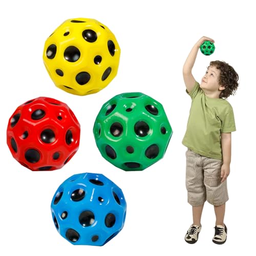 YEJAHY 4 Stück Jump Ball, Mini Bouncing Ball Toy, Space Jump Ball Moon Ball, Bounce Ball Hohe Springender Gummiball Sprünge Gummiball Space Ball Für Kids Party Gift von YEJAHY