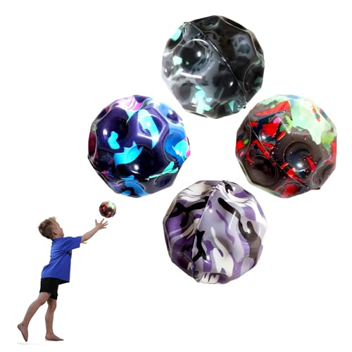 YEJAHY 4 Stück Jump Ball, Moon Bälle,Bounce Ball, Space Theme Bouncy Balls, Mini Bouncing Ball Toy, Bouncing Ball Springball für Kinder, Jump Ball for Kids Party von YEJAHY