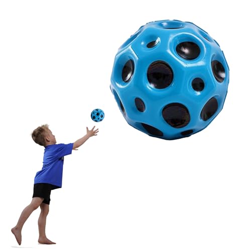 YEJAHY Jump Ball, Mini Bouncing Ball Toy, Space Jump Ball Moon Ball, Bounce Ball Hohe Springender Gummiball Sprünge Gummiball Space Ball Für Kids Party Gift (Blau) von YEJAHY