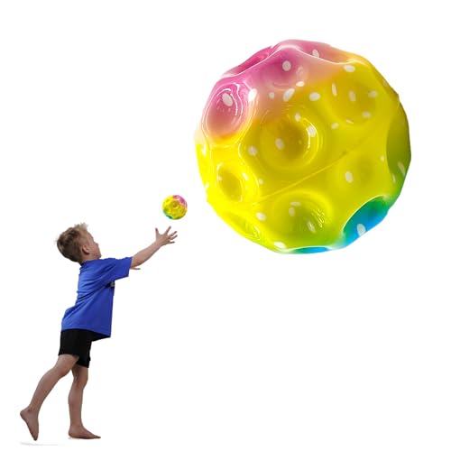 YEJAHY Jump Ball, Mini Bouncing Ball Toy, Space Jump Ball Moon Ball, Bounce Ball Hohe Springender Gummiball Sprünge Gummiball Space Ball Für Kids Party Gift (Buntes A) von YEJAHY