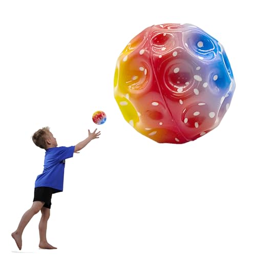 YEJAHY Jump Ball, Mini Bouncing Ball Toy, Space Jump Ball Moon Ball, Bounce Ball Hohe Springender Gummiball Sprünge Gummiball Space Ball Für Kids Party Gift (Buntes B) von YEJAHY