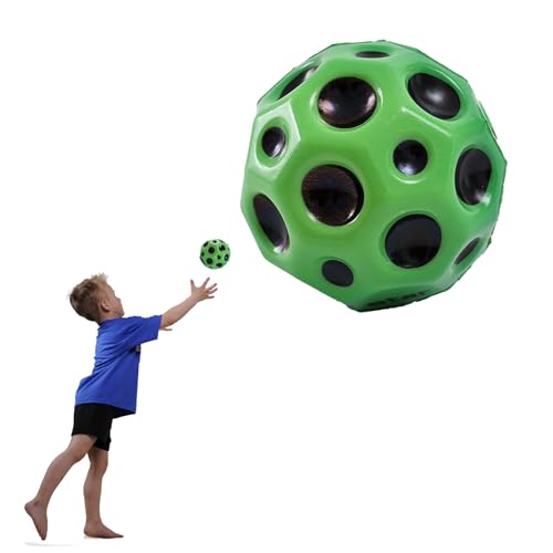 YEJAHY Jump Ball, Mini Bouncing Ball Toy, Space Jump Ball Moon Ball, Bounce Ball Hohe Springender Gummiball Sprünge Gummiball Space Ball Für Kids Party Gift (Grün) von YEJAHY