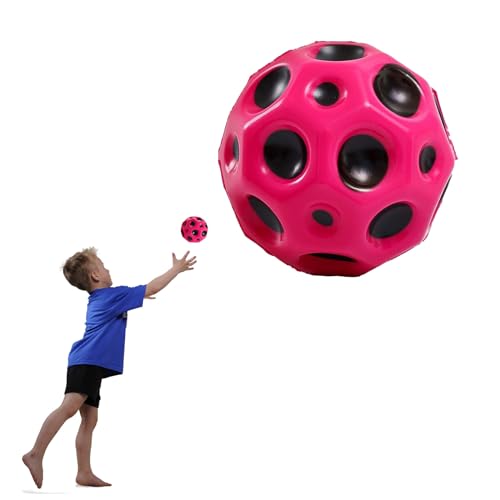 YEJAHY Jump Ball, Mini Bouncing Ball Toy, Space Jump Ball Moon Ball, Bounce Ball Hohe Springender Gummiball Sprünge Gummiball Space Ball Für Kids Party Gift (Rosa) von YEJAHY