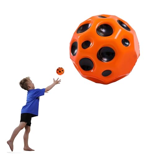 YEJAHY Jump Ball, Mini Bouncing Ball Toy, Space Jump Ball Moon Ball, Bounce Ball Hohe Springender Gummiball Sprünge Gummiball Space Ball Für Kids Party Gift (orange) von YEJAHY