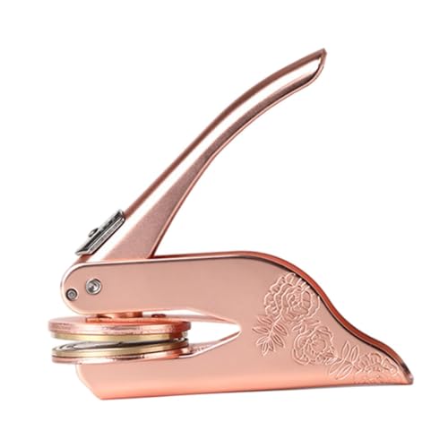 Embosser Stempel, Siegelstempel für Hochzeitseinladungen, Notizblöcke, Umschläge, Roségold, 9,6 x 10,6 cm von YEJBBUC