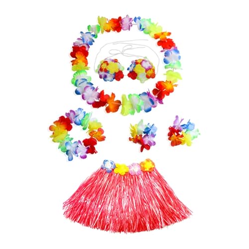 YEJBBUC 5-teiliges Hawaiirock, Bastrock, Halskette und Stirnband, Kostüm-Set, Rocklänge 40 cm YEJBBUC 5-teiliges Hawaiirock, Bastrock, Halskette und Stirnband, Kostüm-Set, Rocklänge 40 cm von YEJBBUC