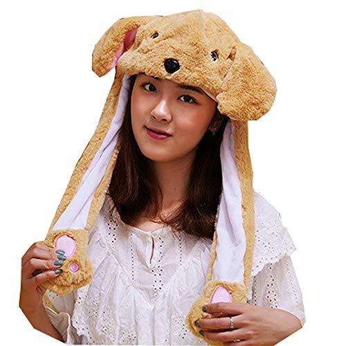 YEKEYI Tierhut mit Ohren, springende Mütze, Pop-Up-Ohren, Plüschmütze, Kopfband für Damen und Mädchen, hund, Einheitsgröße YEKEYI Tierhut mit Ohren, springende Mütze, Pop-Up-Ohren, Plüschmütze, Kopfband für Damen und Mädchen, hund, Einheitsgröße von YEKEYI