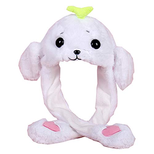 YEKEYI Hasenhut mit Ohren, springender Hasenhut, Tierhut, Pop-Up-Ohren, Plüsch-Hase, Kappe für Damen und Mädchen, Hund, weiß, Einheitsgröße YEKEYI Hasenhut mit Ohren, springender Hasenhut, Tierhut, Pop-Up-Ohren, Plüsch-Hase, Kappe für Damen und Mädchen, Hund, weiß, Einheitsgröße von YEKEYI