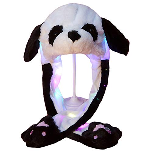 YEKEYI LED Kaninchenhut Ohr beweglicher Springhut Lustiger Hase Plüsch Hut Kappe Cosplay Weihnachten Party Urlaub Hut von YEKEYI