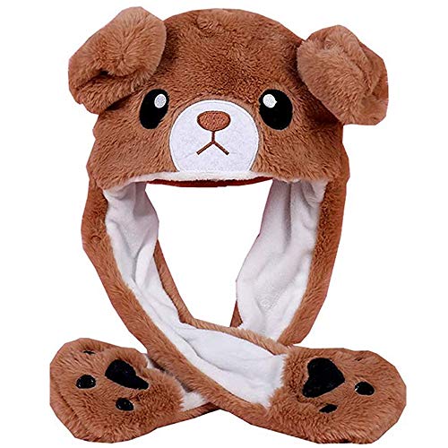 YEKEYI LED Kaninchen Hut Ohr bewegen springen Hut Lustige Bunny Plüsch Hut Kappe Cosplay Weihnachten Party Urlaub Hut von YEKEYI