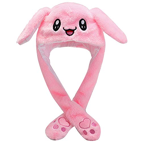 YEKEYI LED Kaninchen Hut Ohr bewegen springen Hut Lustige Bunny Plüsch Hut Kappe Cosplay Weihnachten Party Urlaub Hut von YEKEYI