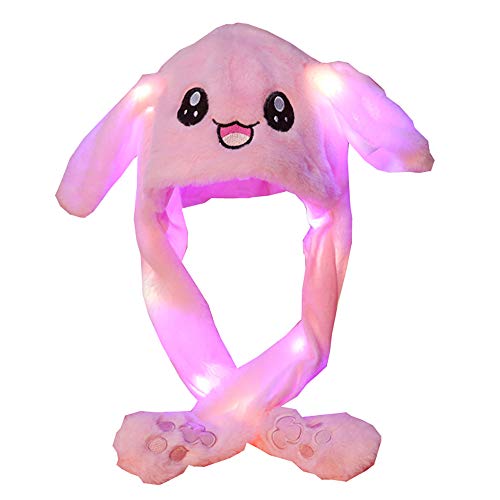 YEKEYI LED Leuchtende Ohr bewegende springende Kaninchen Hut Tier Hut Pop Up Ohren Plüsch Bunny Hut Kappe für Frauen Mädchen, Led Pink, 6-6 1/8 YEKEYI LED Leuchtende Ohr bewegende springende Kaninchen Hut Tier Hut Pop Up Ohren Plüsch Bunny Hut Kappe für Frauen Mädchen, Led Pink, 6-6 1/8 von YEKEYI