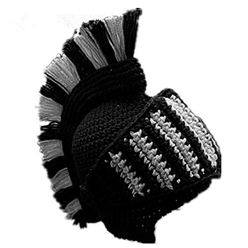 YEKEYI Lustige Ritterhelm Beanie mit Bart Mütze Handgemachte Strickmütze Winter Dicke Kappe Oktopus Hut Halloween Cosplay Skimaske, 03schwarz, Einheitsgröße YEKEYI Lustige Ritterhelm Beanie mit Bart Mütze Handgemachte Strickmütze Winter Dicke Kappe Oktopus Hut Halloween Cosplay Skimaske, 03schwarz, Einheitsgröße von YEKEYI