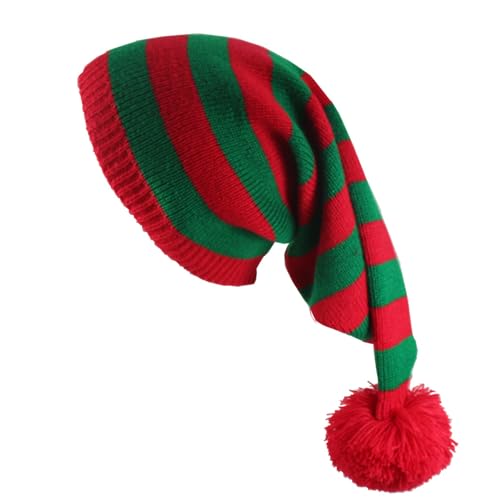YEKEYI Weihnachtsmütze Xmas Holiday Hat Winter Hüte Santa Hut für Xmas Neujahr Party Kopfbedeckung, Redgre, Einheitsgröße von YEKEYI