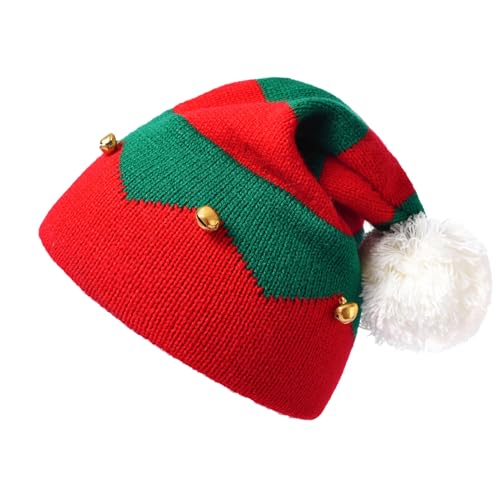 YEKEYI Weihnachtsmütze Xmas Holiday Hat Winter Hüte Santa Hut für Xmas Neujahr Party Kopfbedeckung, rot, grün, Einheitsgröße von YEKEYI