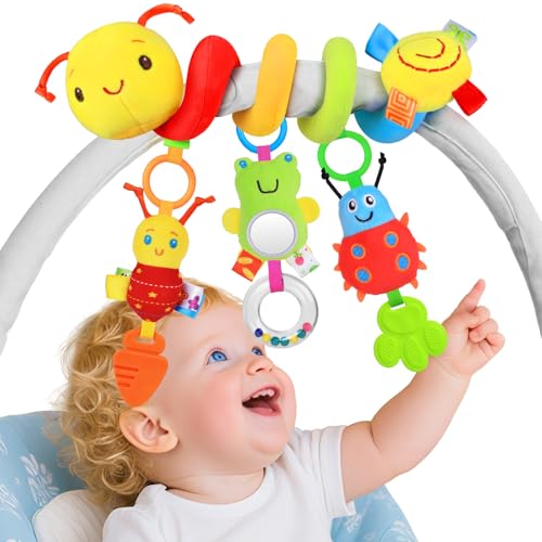 Baby Spirale Kinderwagen Spielzeug für Babys Aktivitätsspirale Kinderwagenkette Hängespielzeug Babybett Spielzeug Babyspirale Plüschspielzeug für Kleinkinder Jungen Mädchen von 0 3 6 9 12 Monaten von YELUFT
