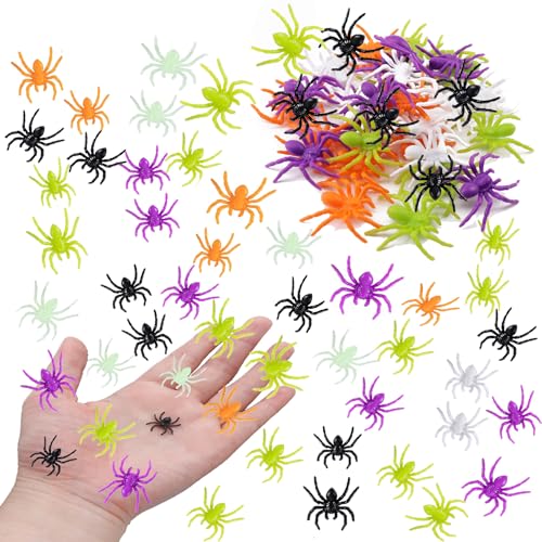 72 Stück Halloween-Partyzubehör, Mini-Spinnen aus Kunststoff, gemischte Farben, realistische Käfer, gefälschte Spinnen, Party-Scherzzubehör für Streich-Requisiten, Halloween-Dekorationen (ZZ-MIX-72 72 Stück Halloween-Partyzubehör, Mini-Spinnen aus Kunststoff, gemischte Farben, realistische Käfer, gefälschte Spinnen, Party-Scherzzubehör für Streich-Requisiten, Halloween-Dekorationen (ZZ-MIX-72 von YELYAN