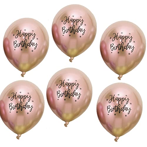 Happy Birthday Metallic Ballons, 20 Stück 12 Zoll Glitzer Metallic Ballons, Latexballons Happy Birthday … (RG-20 Stück) von YELYAN