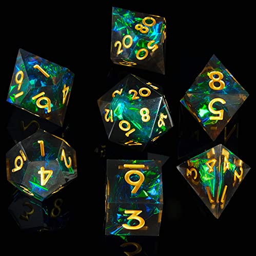 DND-Würfel-Set, handgefertigt, 7 Zubehörteile, scharfe Kanten, Würfel für Dungeons and Dragons, TTRPG-Spiele, mehrseitiges RPG, polyedrisches Harz, scharfe Kanten, Rollenspiele, Shadowrun Pathfinder, DND-Würfel-Set, handgefertigt, 7 Zubehörteile, scharfe Kanten, Würfel für Dungeons and Dragons, TTRPG-Spiele, mehrseitiges RPG, polyedrisches Harz, scharfe Kanten, Rollenspiele, Shadowrun Pathfinder, von YEMEKO