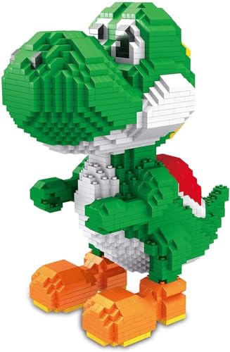 YESPIG Super Mario Figure 3D Model Micro Diamond Blocks Bricks Mini Assembly Kindrentoy Gifts, Yoshi, 1 Piece von YESPIG