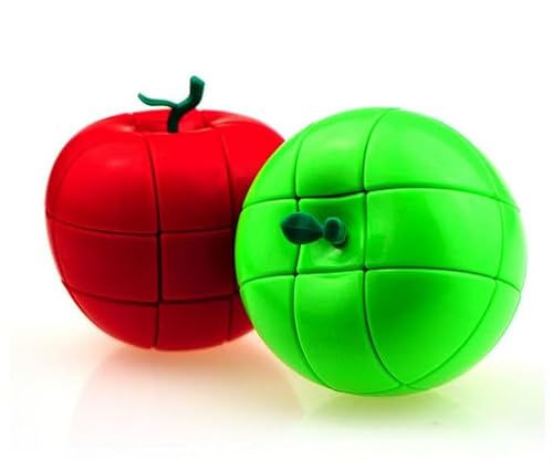 2 Stuck Apple Fruit Magic Speed Cube Lernspiel zur Entwicklung von Intelligenz und Geschicklichkeit 3D Apfelförmige Fruchtwürfel Magic Speed Cube Lernspielzeug Puzzle von YESTARTDS