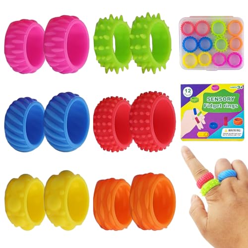 Anti Stress Autismus Ring Spielzeug 12 Stück Fidget Ring Silikon Anxiety Set Bunte Sensorische Antistress Ringspielzeuge Beruhigend Bei Stress Angst Ring Spielzeug Für Kinder Und Erwachsene Anti Stress Autismus Ring Spielzeug 12 Stück Fidget Ring Silikon Anxiety Set Bunte Sensorische Antistress Ringspielzeuge Beruhigend Bei Stress Angst Ring Spielzeug Für Kinder Und Erwachsene von YESTARTDS
