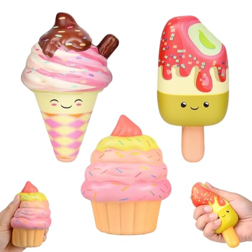 Squishy Eiscreme Stressabbau Spielzeug 3 Stück Simulation Lebensmittel Anti Stress Fidget Spielzeug Schönes Kawaii Soft Sinnesspielzeug Slow Squeeze Langsam Steigend Spielzeug Für Kinder Erwachsene von YESTARTDS