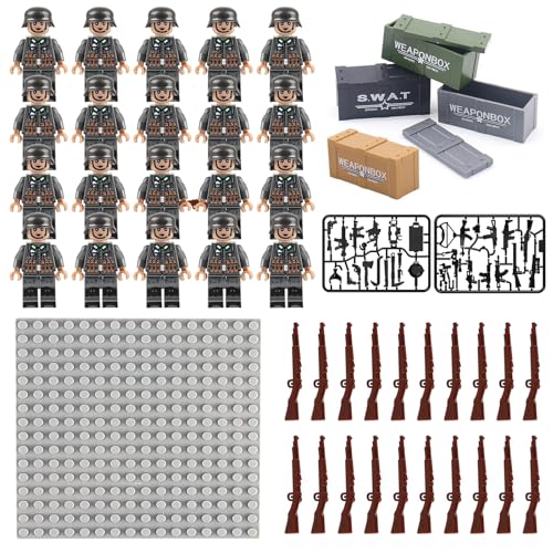YESTARTDS Mini Figures Military Kit, 20 Stücke Militär Soldaten Spielset Ww2 Soldier Action Figures mit Waffenzubehör, Baustein Spielzeug, Militärspielzeug Kampfspielzeug Für Geschichtsinteressierte YESTARTDS Mini Figures Military Kit, 20 Stücke Militär Soldaten Spielset Ww2 Soldier Action Figures mit Waffenzubehör, Baustein Spielzeug, Militärspielzeug Kampfspielzeug Für Geschichtsinteressierte von YESTARTDS