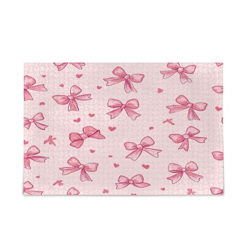 YETTASBIN Bogen Rosa 500 Teile Holzpuzzle für Erwachsene Teenager Kinder, lustiges Familienspiel für Urlaub, Spielzeug, Geschenk, Heimdekoration von YETTASBIN
