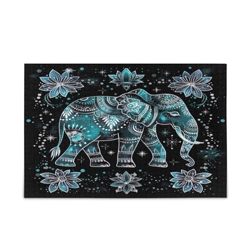 YETTASBIN Boho Elefant 500 Teile Holzpuzzle für Erwachsene Teenager Kinder, lustiges Familienspiel für Urlaub, Spielzeug, Geschenk, Heimdekoration YETTASBIN Boho Elefant 500 Teile Holzpuzzle für Erwachsene Teenager Kinder, lustiges Familienspiel für Urlaub, Spielzeug, Geschenk, Heimdekoration von YETTASBIN