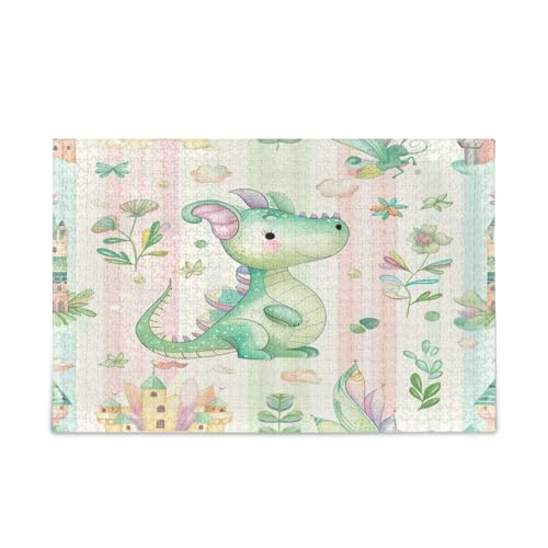 YETTASBIN Dragon 1000 Teile Holzpuzzle für Erwachsene, Teenager, Kinder, lustiges Familienspiel für Urlaub, Spielzeug, Geschenk, Heimdekoration von YETTASBIN
