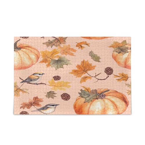 YETTASBIN Herbstkürbis 1000 Teile Holzpuzzle für Erwachsene, Teenager, Kinder, lustiges Familienspiel für Urlaub, Spielzeug, Geschenk, Heimdekoration von YETTASBIN