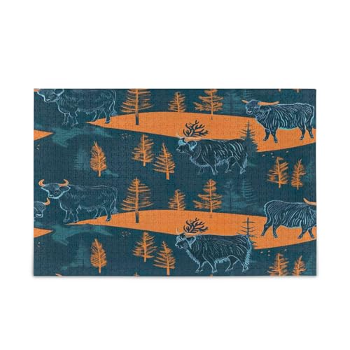 YETTASBIN Highland Cow 1000 Teile Holzpuzzle für Erwachsene Teenager Kinder, lustiges Familienspiel für Urlaub, Spielzeug, Geschenk, Heimdekoration YETTASBIN Highland Cow 1000 Teile Holzpuzzle für Erwachsene Teenager Kinder, lustiges Familienspiel für Urlaub, Spielzeug, Geschenk, Heimdekoration von YETTASBIN