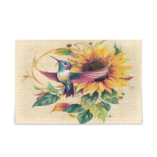 YETTASBIN Kolibri Sonnenblume 500 Teile Holzpuzzle für Erwachsene Teenager Kinder, lustiges Familienspiel für Urlaub, Spielzeug, Geschenk, Heimdekoration YETTASBIN Kolibri Sonnenblume 500 Teile Holzpuzzle für Erwachsene Teenager Kinder, lustiges Familienspiel für Urlaub, Spielzeug, Geschenk, Heimdekoration von YETTASBIN